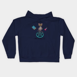 Black Meowgic Kids Hoodie